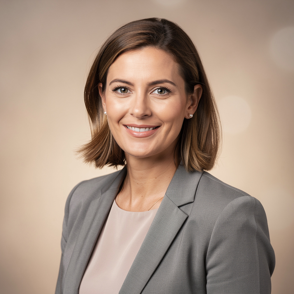 Portrait of a Belgian woman founder in a media studio